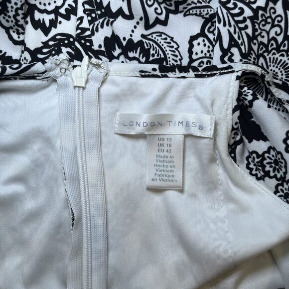 London Times halter wide crop leg blouson floral print jumpsuit women sz 12 - Picture 11 of 14